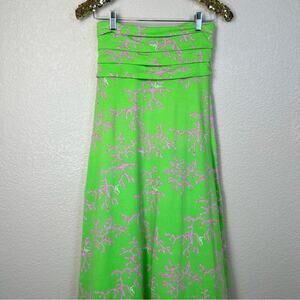 Lilly Pulitzer • Petula Strapless Maxi Dress Coral Me Crazy